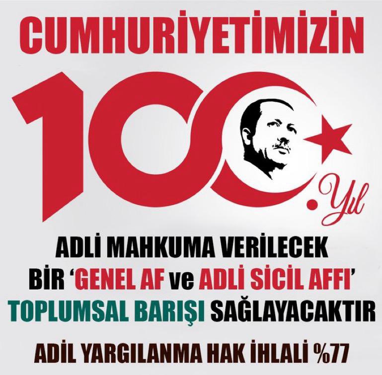 AF Toplumsal Bir İhtiyaç Haline Gelmiştir Artık
🔶Cezaevleri Kapasitesinin Oldukça Üstünde Olup
🔷İnsanlar Yerlerde Wc Önlernde Kordorlarda Nöbetleşe Uyuyor
🔶Eşit Yasa Eşit Adalet Istyoruz

100yılda ErdoğanAffı
<a href="/RTErdogan/">Recep Tayyip Erdoğan</a> 
<a href="/yilmaztunc/">Yılmaz TUNÇ</a> <a href="/dbdevletbahceli/">Devlet Bahçeli</a> 
AF İSTİYORUZ