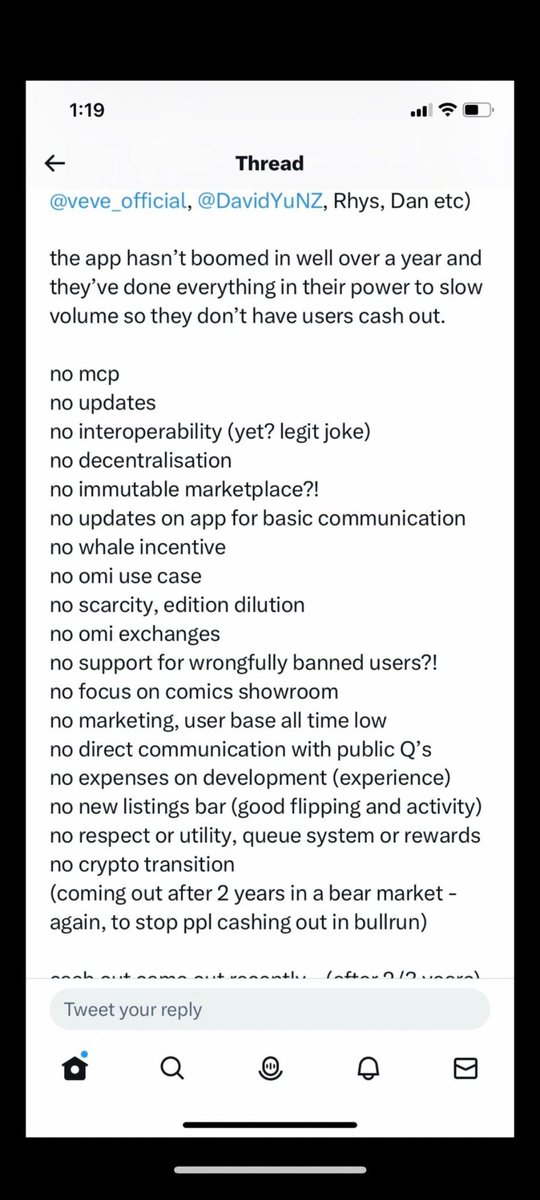 <a href="/vaughn380/">380 🇺🇸</a> <a href="/vevemeister/"></a> Veve is gaining zero traction. After 10 Marvel sponsored Comic cons.  Nothing. How do you go from 2 million active wallets to 5000 in 18 months? What happened to IMX? 2023 has been disastrous income wise as everything goes below retail with unsold drops!