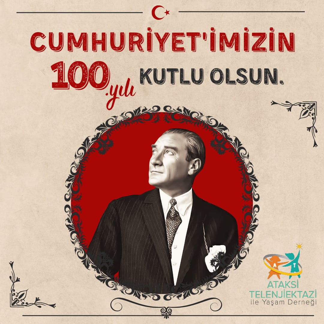 Türkiye Cumhuriyeti'nin 100. yılında, büyük bir gurur ve coşku içindeyiz. Cumhuriyetimizin kurucusu Gazi Mustafa Kemal Atatürk'ün önderliğinde yazdığımız bu destanı kutlamaktan mutluluk duyuyoruz.
İleriye, daha aydınlık yarınlara hep birlikte!
#CUMHURIYETİMİZ100Yaşında 
🇹🇷🇹🇷🇹🇷