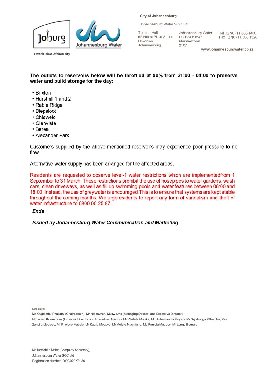 Johannesburg Water tweet media