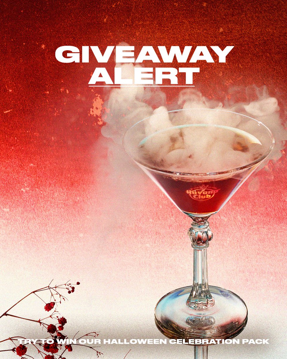 _HavanaClub's tweet photo. 🚨Alert a giveaway is here 🚨

There's nothing easier than winning this spellbinding prize: 
1️⃣ Follow @_HavanaClub 
2️⃣RT the post 
3️⃣ Give us the perfect name for this halloween cocktail in comments  

The winner and the name of the cocktail will be announced on halloween day ☠️ https://t.co/XFZQAD9ff2