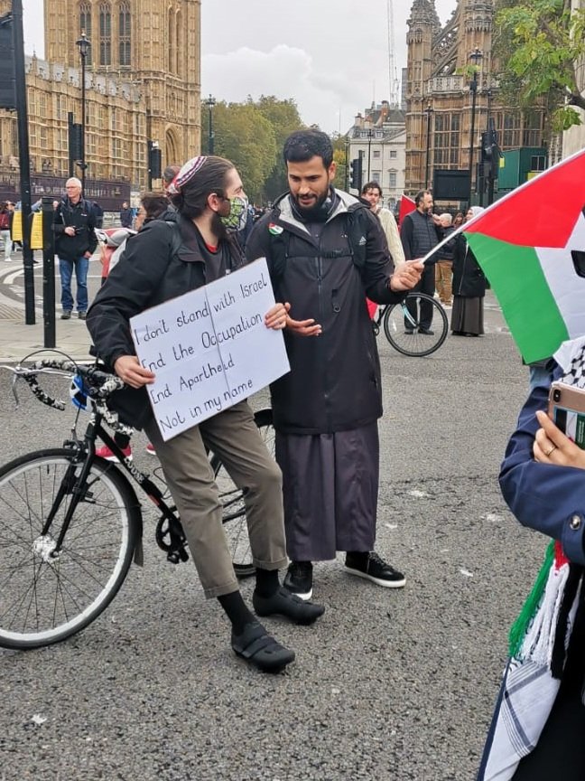 At today's march in London. This is what our cowardly politicians do not want to see.  #CeasefireNOW #freePalestine