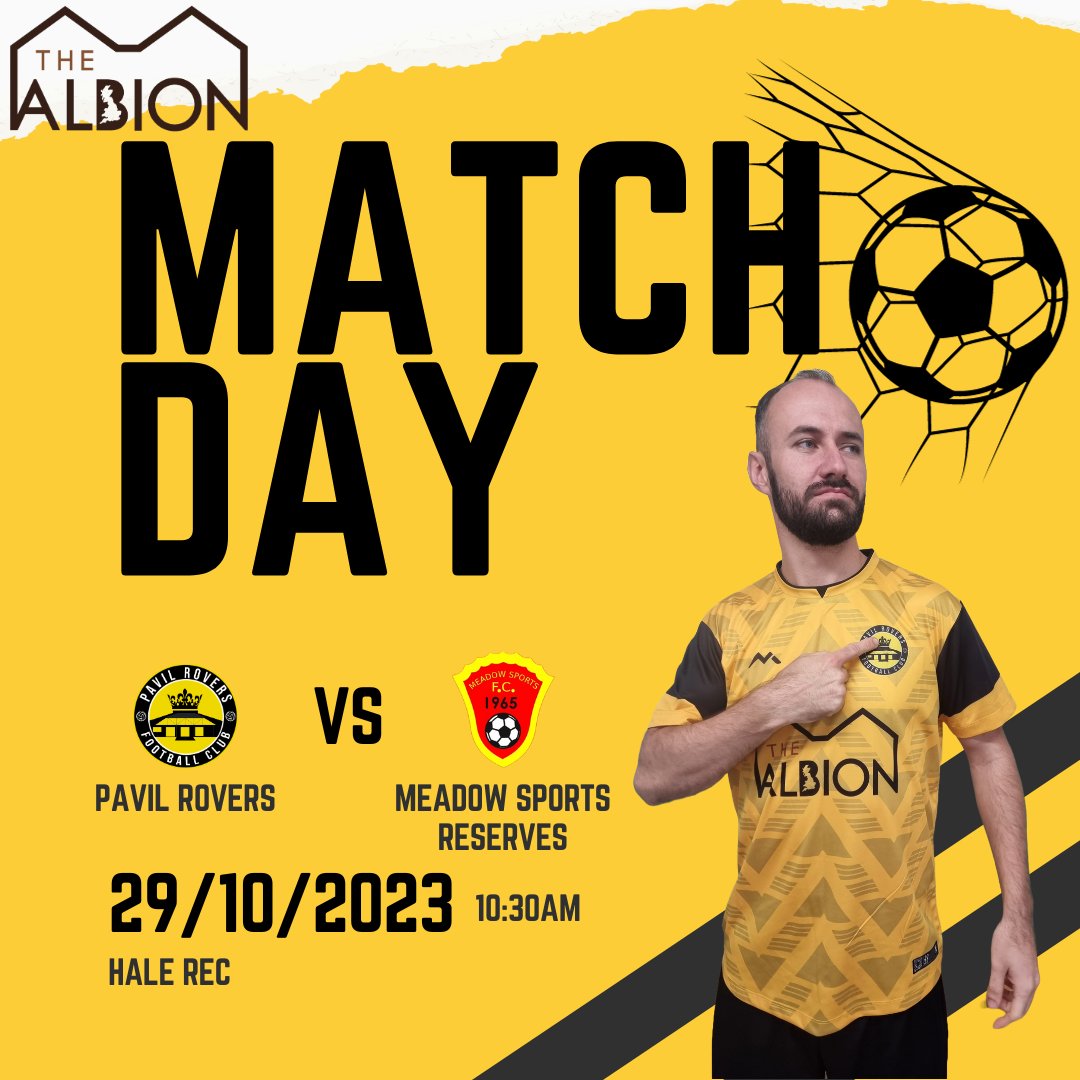 PavilRoversFC's tweet photo. NEXT MATCH ⚽️
Pavil Rovers vs Meadow Sports Reserves

🏆| League
📅| Tomorrow   
⏰| 10:30

Only our fourth league game of the season. 100% record at home. We go above our opponents (played 6) with a win 📈
 
#PVRFC #GrassrootsFootball #SundayFootball #AldershotandDistrict https://t.co/PvwTAXM4k7