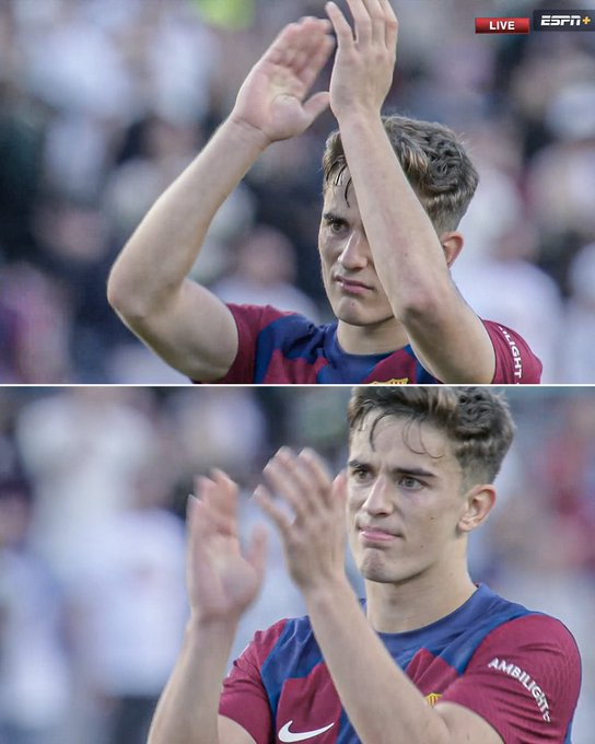gutiifcb's tweet photo. Ojala todos lo viviesen como Gavi... medio llorando después del partido.💔 https://t.co/GlEKv8UvTu