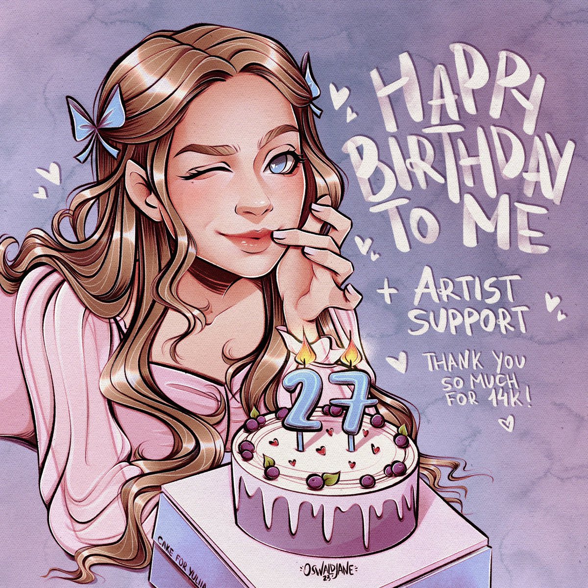 OswaldJane's tweet photo. Happy Birthday to Me 🎂
Can't believe I turned 27 already 😅

#digitalart #Procreate #illustraion #digitalartist https://t.co/E1wXGOxs8P