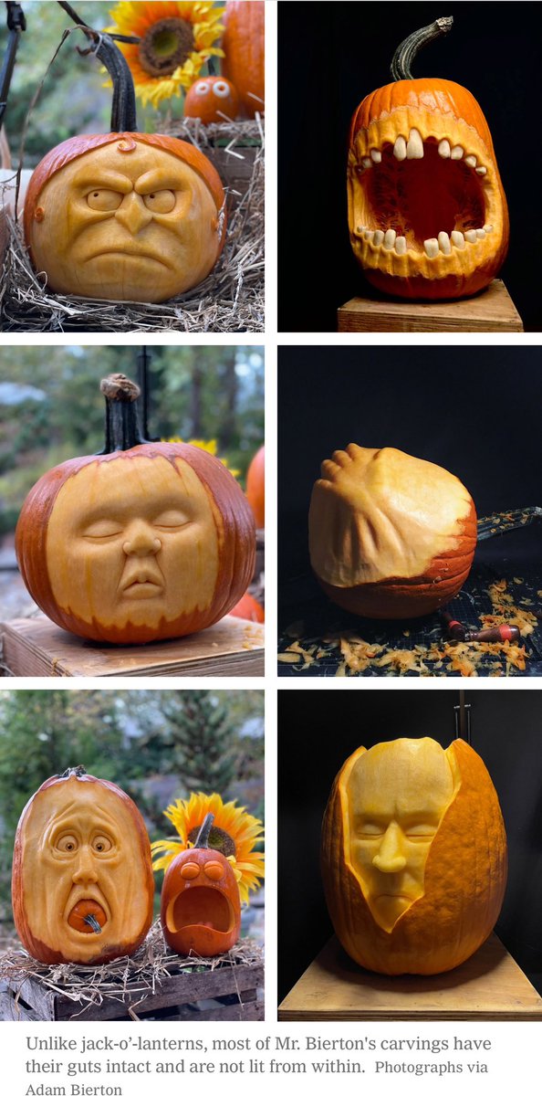 Mesmerized by these pumpkin sculptures by Adam Bierton via <a href="/nytimes/">The New York Times</a> nytimes.com/2023/10/22/sty…