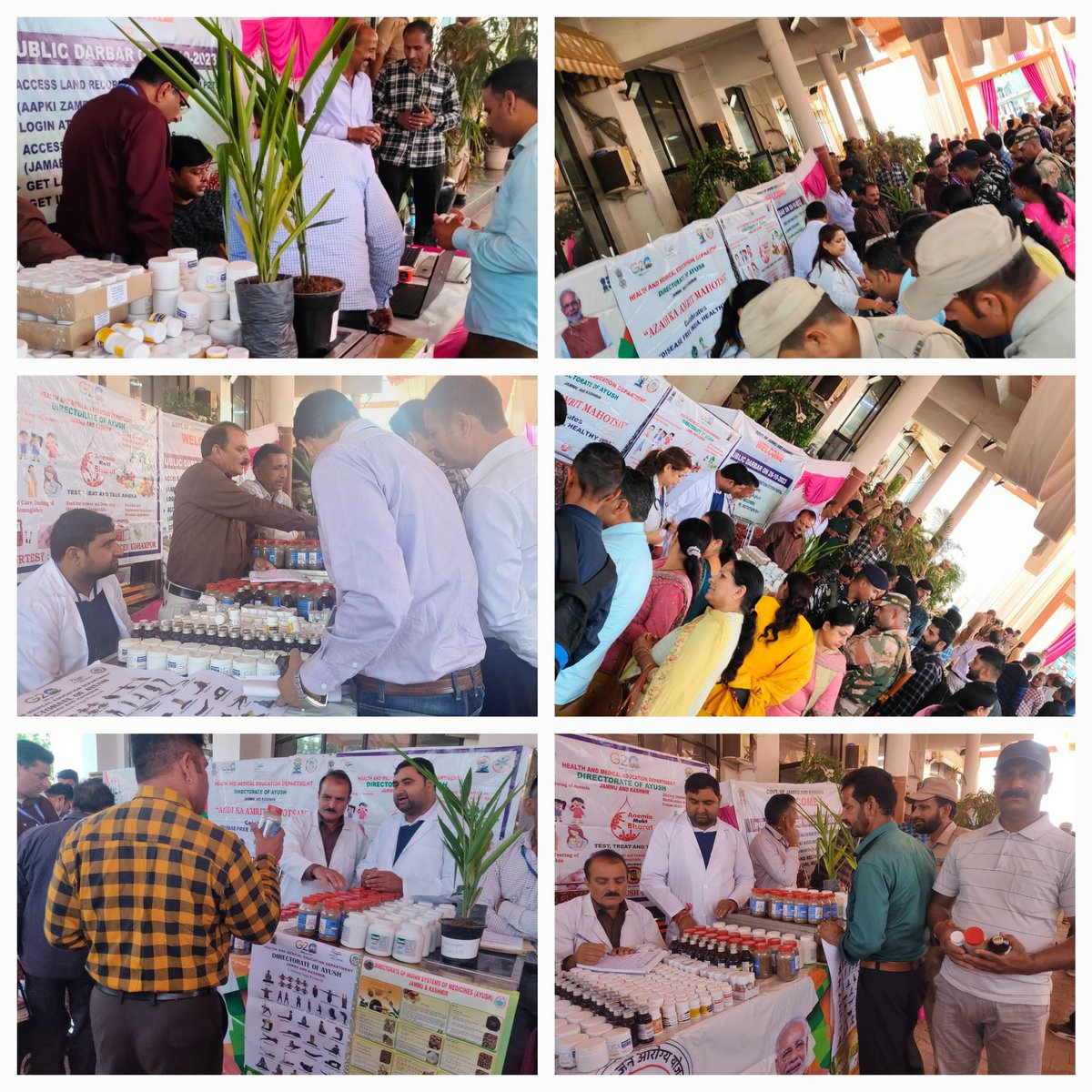 IsmAyush's tweet photo. A Public Darbar held at Riwayat Banquet district Udhampur, addressed by Sh Sanjeev Verma, IAS, Commissioner Secretary General Administration Department J&amp;K in presence of  Mrs Saloni Rai, IAS, DC Udhampur.AYUSH Deptt, Udhampur district conducted a  medical camp/ Health Mela https://t.co/JGvhvGVV3q