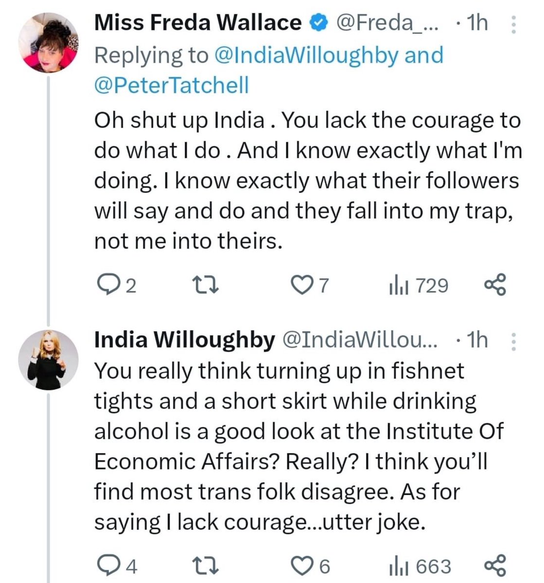 The gift that just keeps on giving 

Utterly joyous 

🤣🤣🤣🤣🤣

#FredaWallace
#IndiaWilloughby 
#LetWomenSpeak