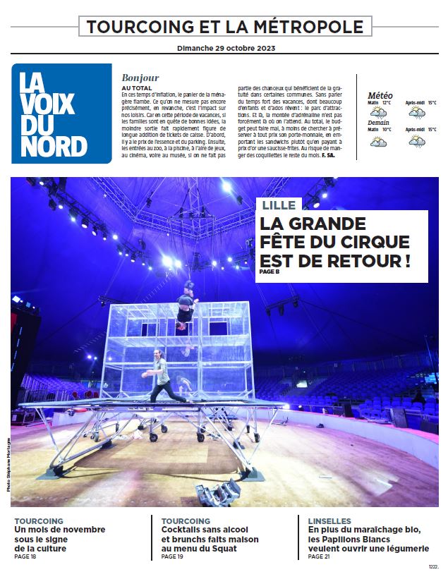 Bonjour, voici la une de l'édition de #Tourcoing ce dimanche. Passez une bonne journée. Le journal numérique >> journal.lavoix.com