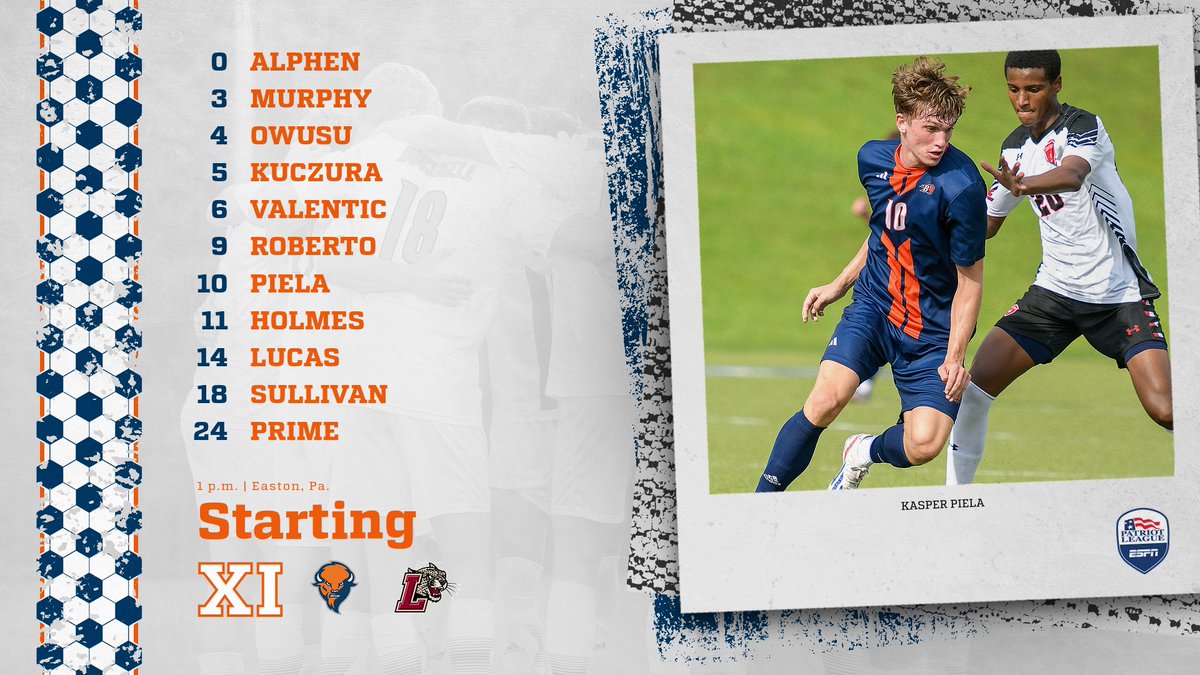 Bucknell_MSOC's tweet image. Here's our Starting XI for today's match at Lafayette. First career start in goal for freshman Rex Alphen, and Nick Prime earns his first start of the season. #rayBucknell