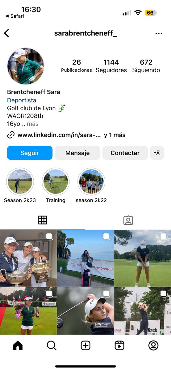 FaisaneraGolf's tweet photo. La jugadora francesa Sara Brentcheneff deja casi sentenciado el #Internacional con una gran vuelta en @FaisaneraGolf  @Fedgolfmadrid @fgolfcyl https://t.co/0CiR2YnWl1