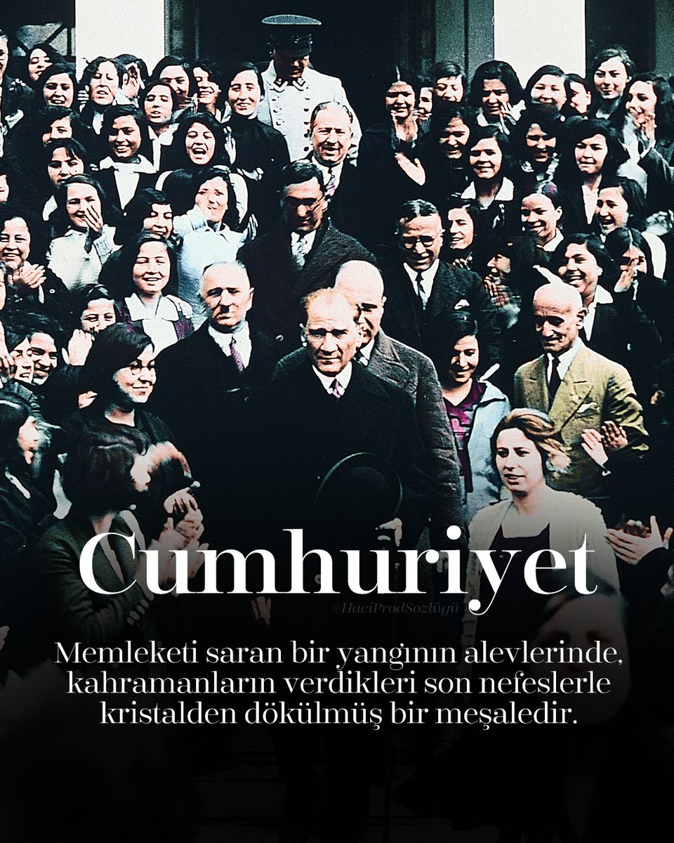 #Cumhuriyet Memleketi saran bir yangının alevlerinde, kahramanların verdikleri son nefeslerle kristalden dökülmüş bir meşaledir.