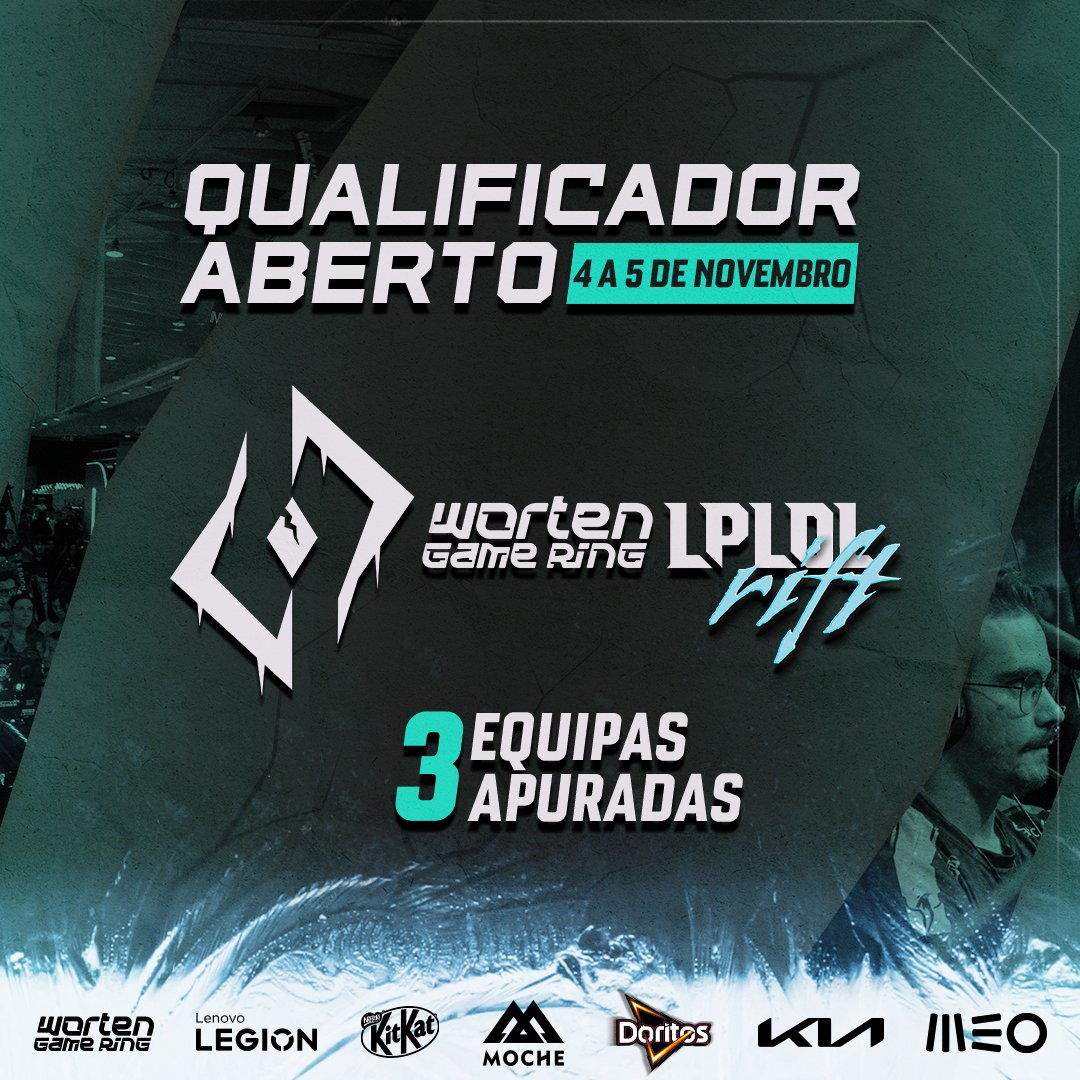 Sempre quiseste ter a experiência competitiva de League of Legends?🏆

Junta os teus amigos e habilita-te a jogar contra os melhores jogadores e disputar a final no palco da <a href="/GamesWeek/">Lisboa Games Week</a>💪

As inscrições para o qualificador aberto do WGRLPLOL Rift estão abertas!🔥