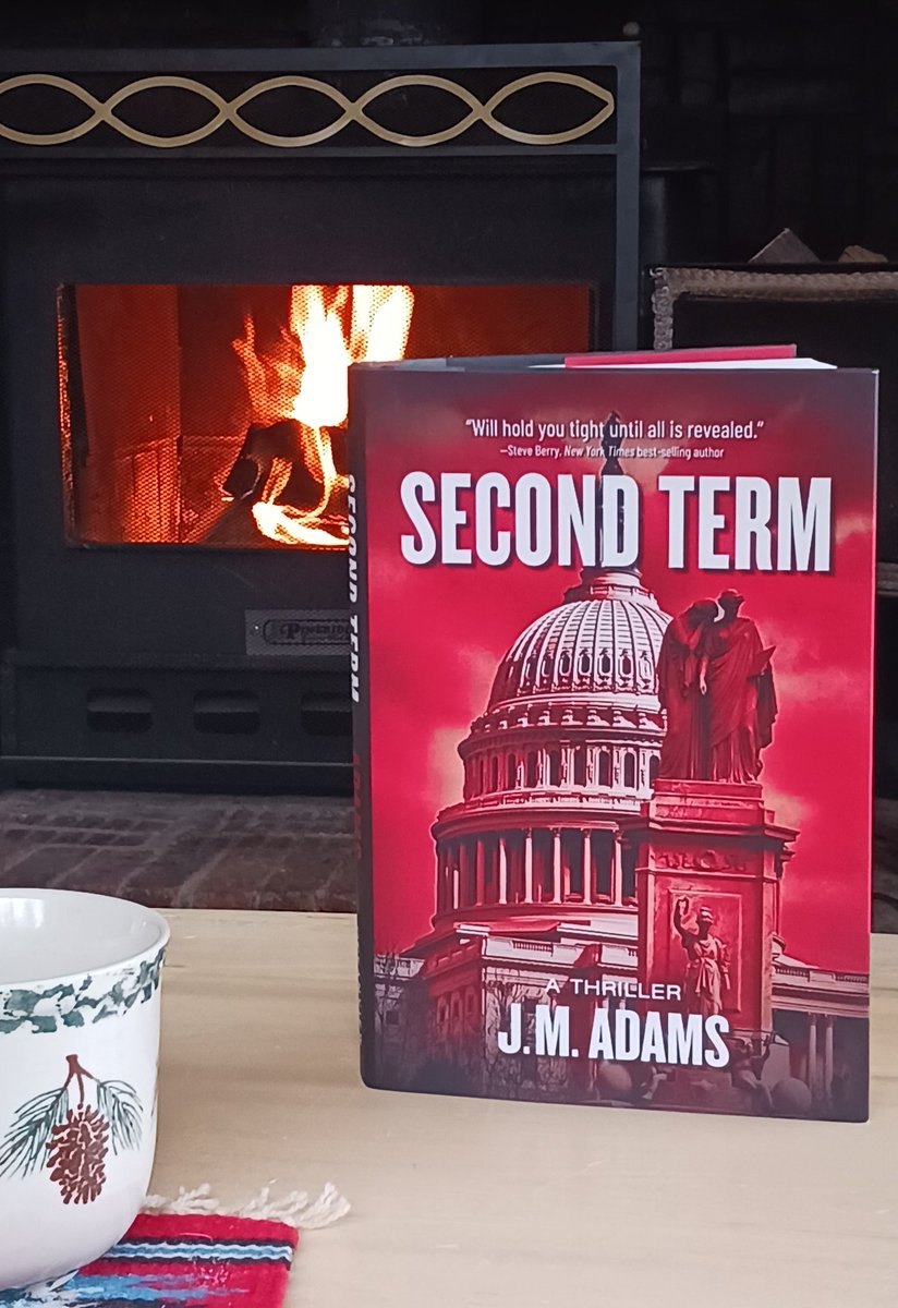 5 inches of fresh snow, a cup of #MonsoonMalabar, and a fire. The perfect setting for @JM_AdamsAuthor Thriller #SecondTerm It has crashed out of starting gates, and I'm holding on as it hits its stride! ⭐️⭐️⭐️⭐️⭐️