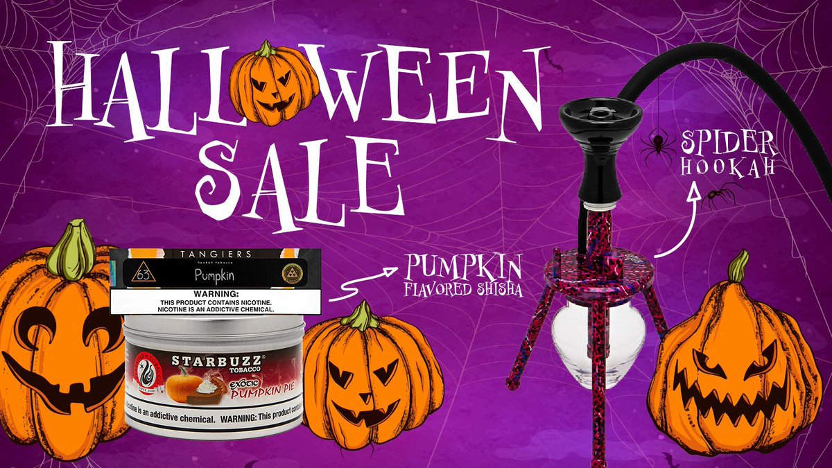 THIS WEEKEND ONLY! Our Halloween Sale is happening now until Sunday with pumpkin flavored shisha, spider hookahs, and more on sale 🕸️ 🎃  Don't miss it!