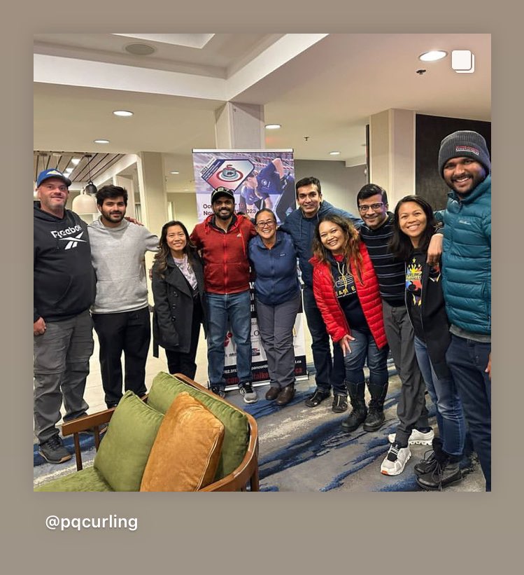 Curling Pilipinas (women) w/ Team India (men), including Coach @darren_moulding You can also follow along the women’s team’s journey on social media @pqcurling here & IG #curling #Pilipinas #Mabuhay 🇵🇭👑🥌