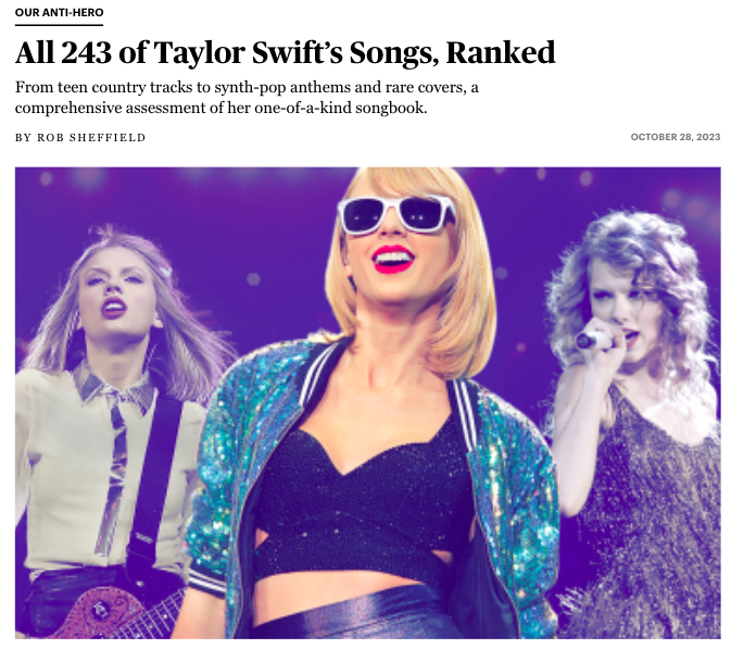 Taylor Swift's Songs: All Ranked by Rob Sheffield