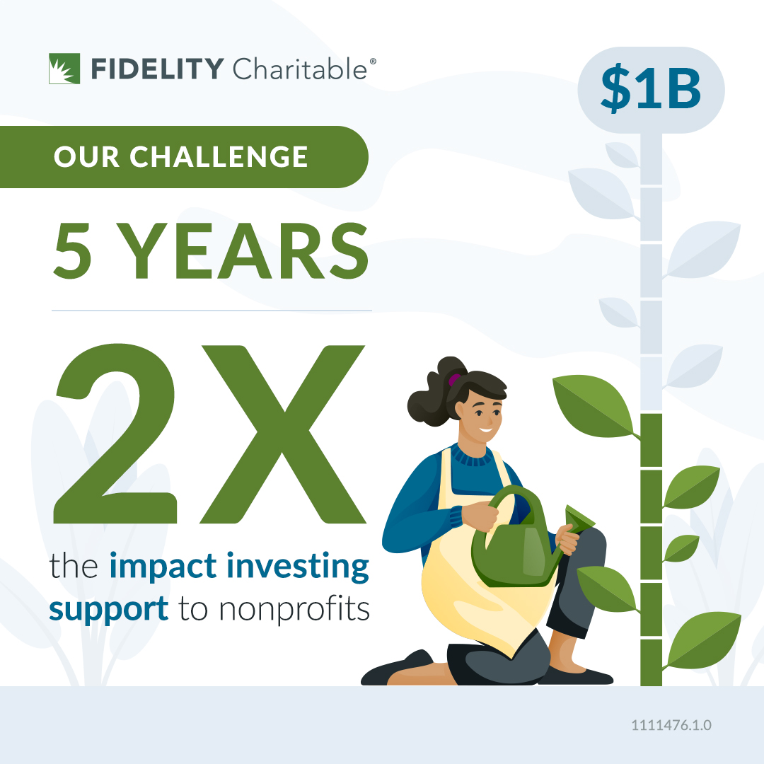 FidelityChrtbl's tweet photo. Have you heard the good news? From the stage at #SOCAP23, we’re asking our donors to join us to help DOUBLE the amount of total impact investing support to nonprofits in the next five years to $1 billion. Are you in? #impinv https://t.co/vZUJ26U493
