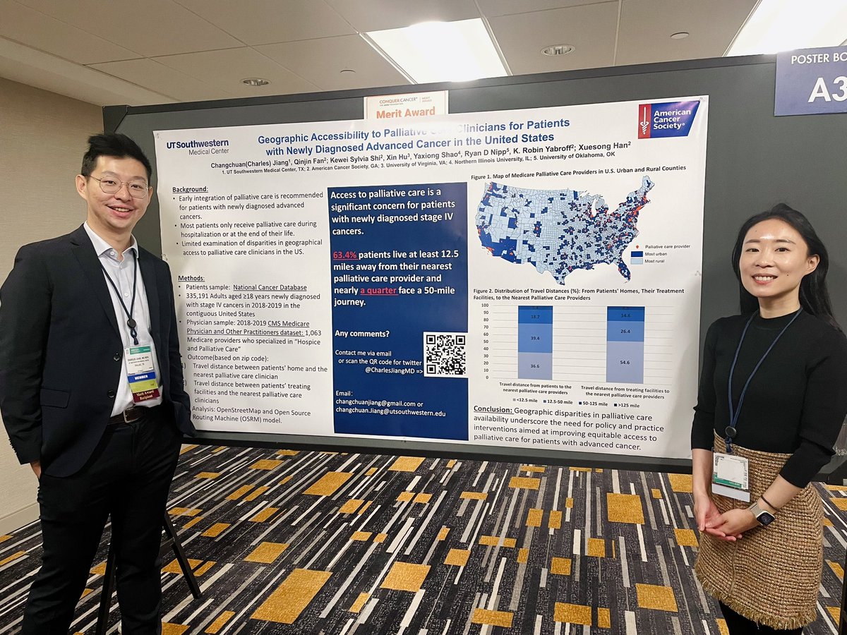 Congrats to @CharlesJiangMD for this award-wining abstract about palliative care physician accessibility. Very honored to be involved in this project and look forward to more exciting work coming out! #ASCOQLTY23
