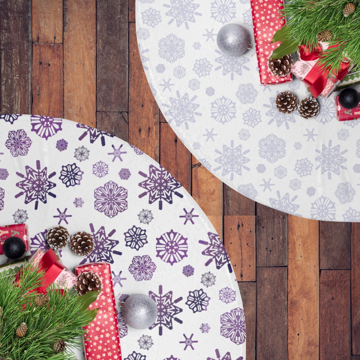 sugarpunk_shop's tweet photo. Secret BTS-coded tree skirts…how long before my husband notices the snowflake patterns…😂 #btschristmas https://t.co/Ha1jIUzRxa