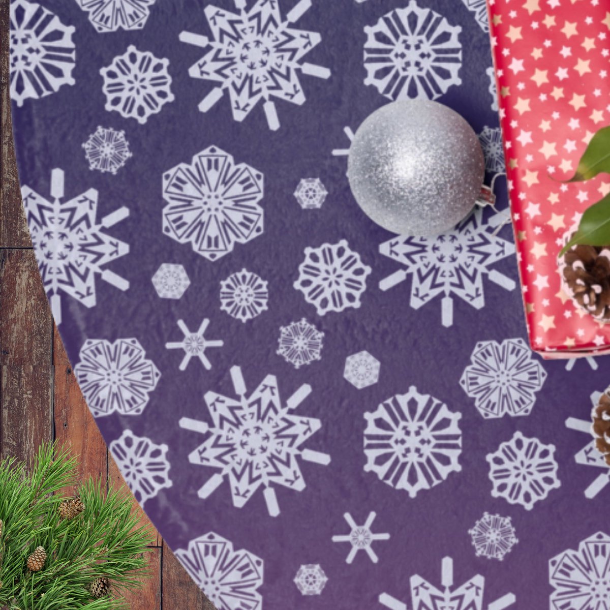 sugarpunk_shop's tweet photo. Secret BTS-coded tree skirts…how long before my husband notices the snowflake patterns…😂 #btschristmas https://t.co/Ha1jIUzRxa