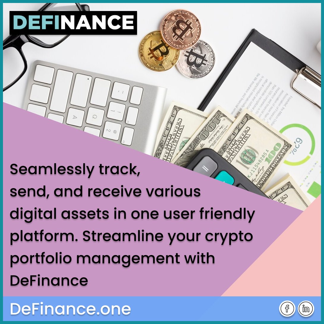 DEFINANCE_'s tweet photo. Seamlessly track, send, and receive various digital assets in one user friendly platform. Streamline your crypto portfolio management with DeFinance.

Do it with us 🌐 : https://t.co/8OIjS0kQVB
.
.
#definance #budget #knowledge #success #finance #crypto #cryptocurrency https://t.co/9SDe1yLvNA