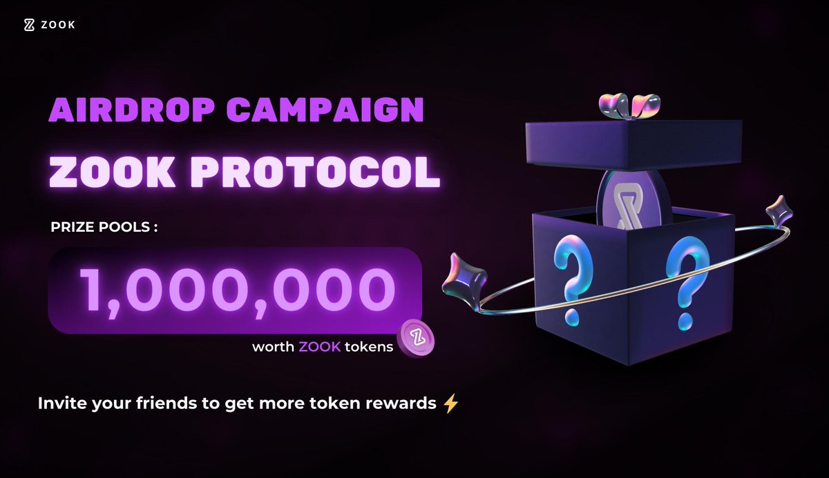 📢 ZOOK #Airdrop : 1 Million $ZOOK rewards! Complete tasks to claim your $ZOOK token rewards for all participants. 1⃣ Follow @zookfi 2⃣ RT & tag 3 friends 3⃣ Get entries: gleam.io/fKFRQ/zook-air… Refer your friends to earn more rewards with few simple steps⚡️