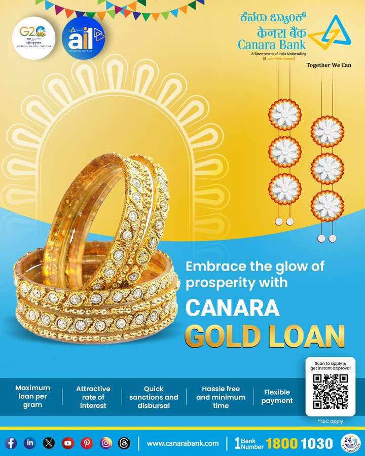 Elevate your festive celebrations with Canara Gold Loan at an attractive rate of interest &amp; much more. Apply now: canarabankcsis.in/retail/Main.as…

#CanaraBank #GoldLoan