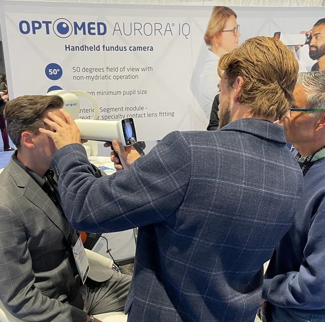 OptomedUS's tweet photo. We're thrilled to be in Chicago, attending #AAFPFMX2023! The Optomed Aurora handheld fundus camera is revolutionizing eye care, so don't miss out on your chance to see it at booth 2033! #OptomedUS #handheldfunduscamera https://t.co/gmfWC634SV