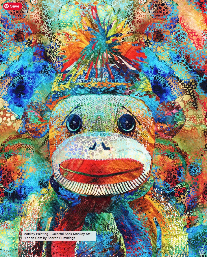 Colorful Sock Monkey HERE: fineartamerica.com/featured/color… #fun #cute #gifts #giftideas #sockmonkey #toys #toy #funny #art #artwork #AYearForArt #BuyIntoArt #colorful
