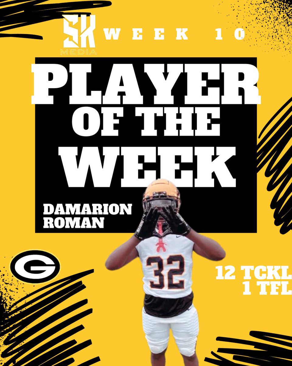 SKMediaGwd's tweet photo. @Damarcus_Leach @AHSPantherFB @BrayStaley @GoRebsPCCW @Brandon_nce Defensive- @DamarionRoman_ from @GHS_Football23! https://t.co/yxwfNBenE2