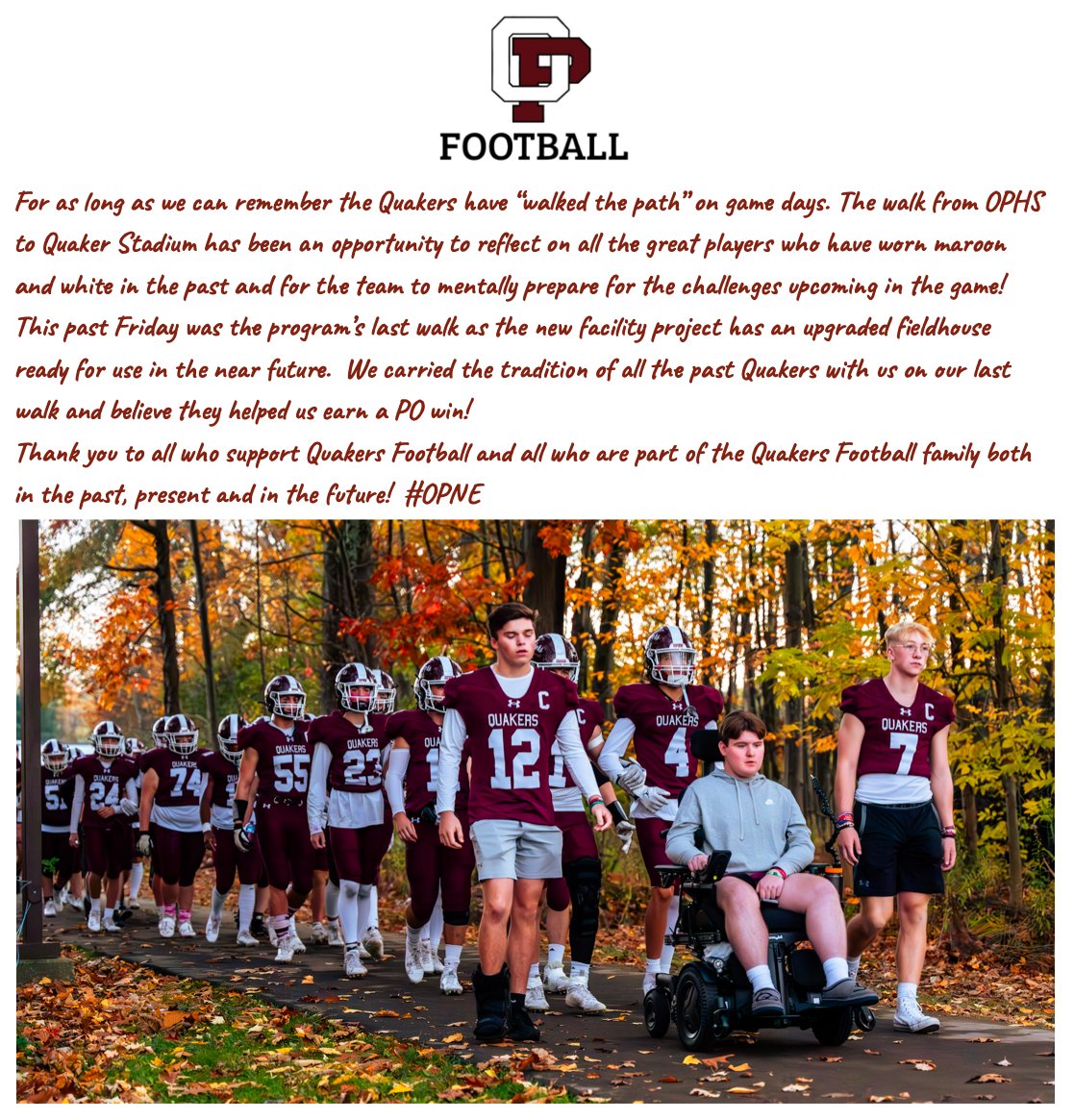 Orchard Park Quakers Football tweet media