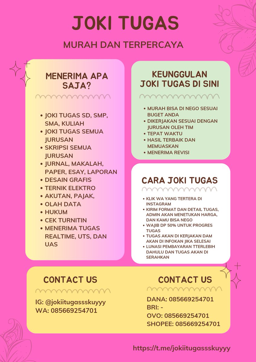 Jokiitugassskuy's tweet image. Solusi tugas terbaik ada di kami #zonauang #jokitugas #maba23