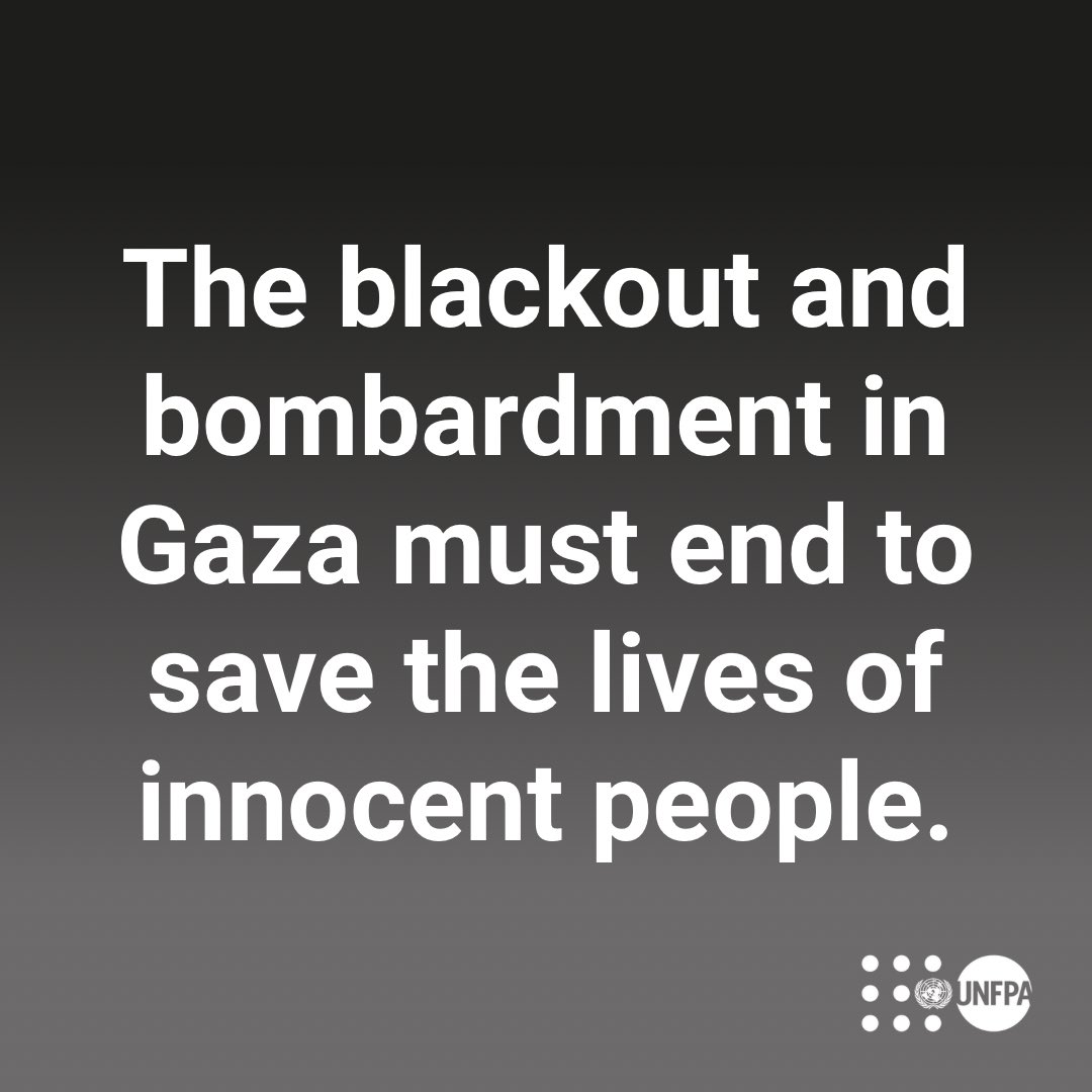 ⚠️ We have lost touch with our staff in #Gaza. @UNFPA is deeply concerned for the safety of all @UN personnel and the hundreds of thousands of people they serve. We repeat our call for the protection of all civilians and full humanitarian access. #NotATarget