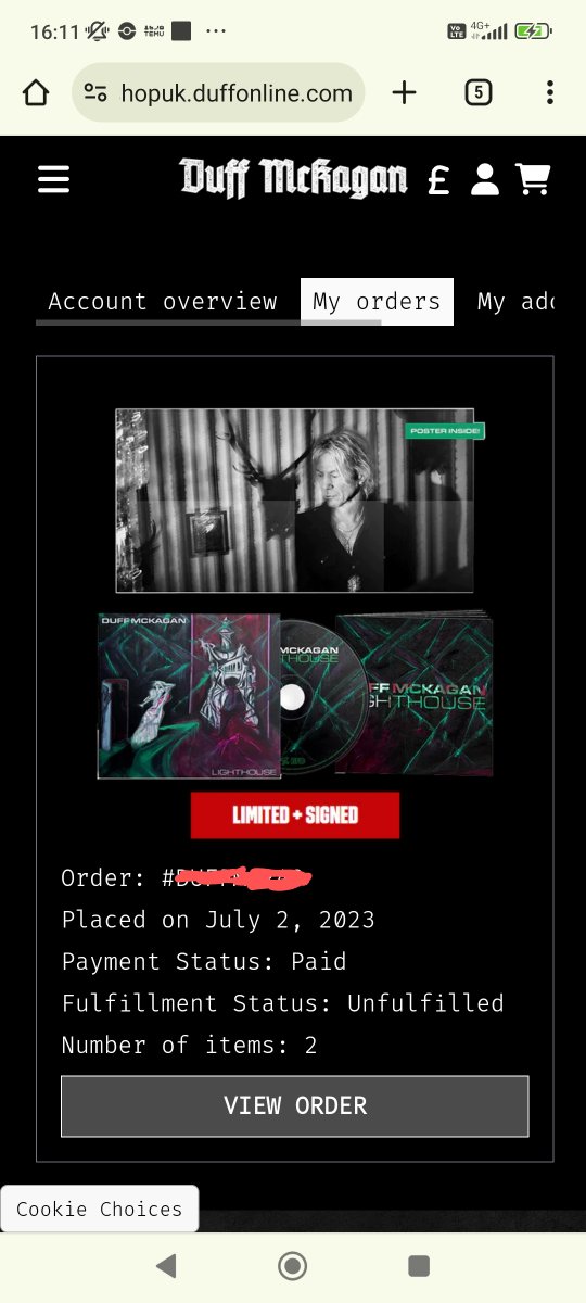 EmperorScotty's tweet photo. @DuffMcKagan
@SuHolmesMcKagan 
Good evening. Unfortunately I've not received my copy of 'Lighthouse' I ordered from the Duff Website. I'm from the UK.
It's such a shame because I was so looking forward to it. 
Has anyone else had this? https://t.co/RMrAwkGrmw