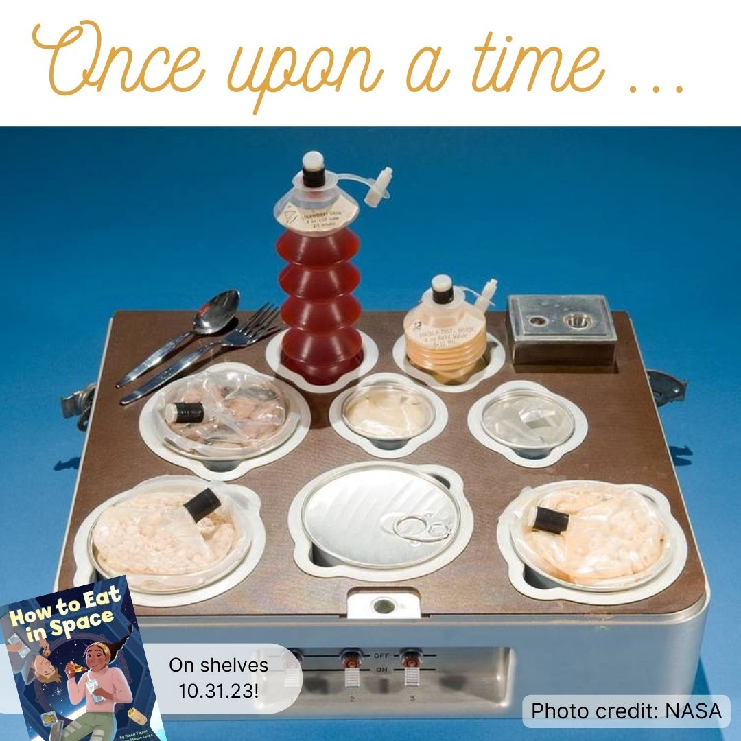 heyhelentaylor's tweet image. In the 1970s, astronauts aboard Skylab (the US’ first space station) used heating and serving trays like this. The Jetsons would approve, don’t you think? 
#howtoeatinspace drops in 3 days!  #stembooksforkids #authorsoftwitter #spacefood