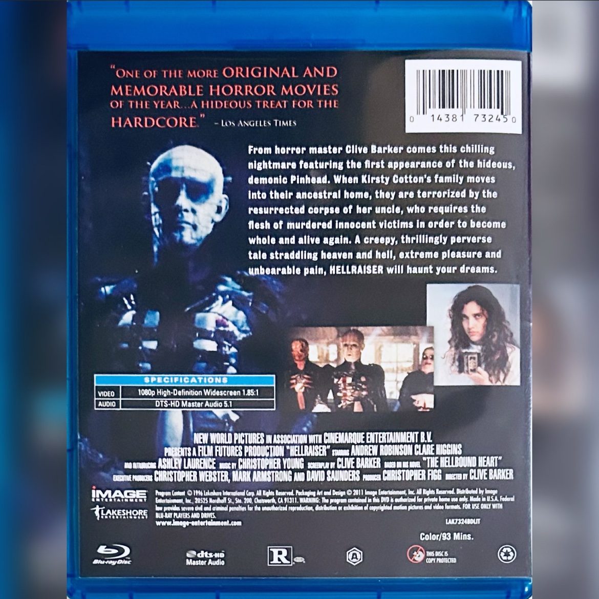 rareflicksplus's tweet photo. #NewArrival! Hellraiser (Blu-ray, 2011) Image Entertainment 1987 Midnight Madness Series Clive Barker 

https://t.co/J0aqcqUZHb

#Hellraiser #ImageEntertainment #80s #MidnightMadnessSeries #CliveBarker #Bluray #Blurays #Horror #HorrorCommunity #HorrorMovie #htf #Pinhead https://t.co/UXaUGMphgB