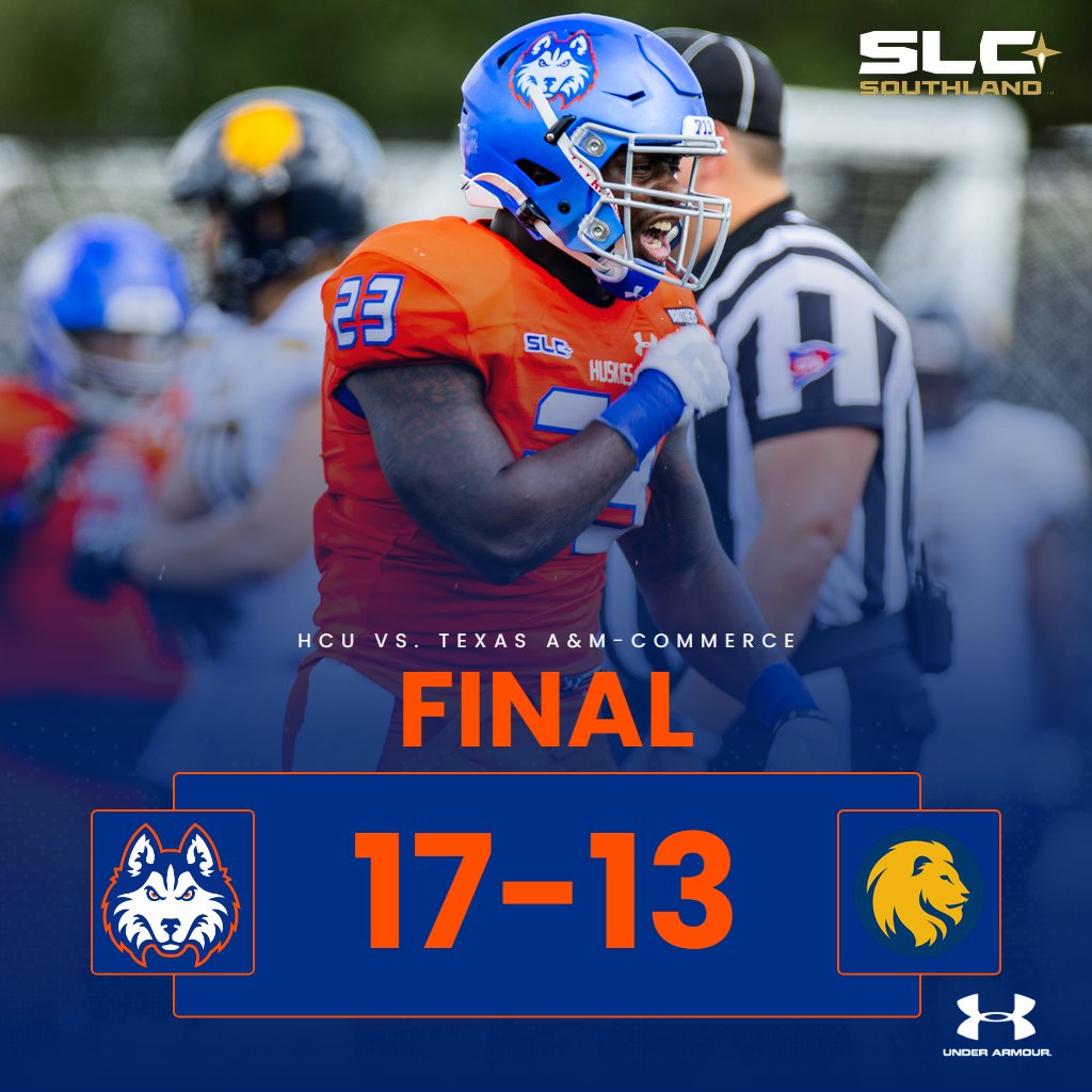 Huskies win! <a href="/HCUFootball/">HCU Football</a> picks up a big Homecoming win over the Texas A&amp;M-Commerce Lions , 17-13!

#DawgsUp
#NewEra