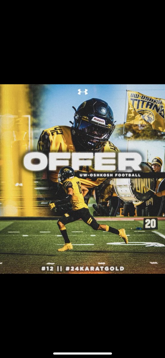 After a great game day visit I am excited to say I have received an offer from <a href="/UWOFootball/">UW-Oshkosh Football</a> to play football next year! <a href="/CoachMCEllis/">Matt Ellis</a> <a href="/PeteyBananas/">Peter Jennings</a>