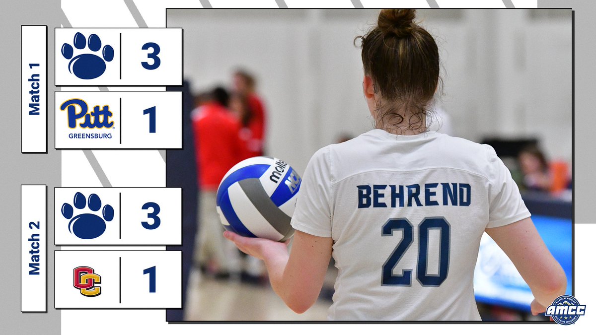 Behrend Athletics (@psbathletics) on Twitter photo The <a href="/BehrendVB/">Penn State Behrend Volleyball</a> wins a pair at home!
Meg Goodsel reaches 1,500 career assists against Pitt-Greensburg! The <a href="/BehrendVB/">Penn State Behrend Volleyball</a> wins a pair at home!
Meg Goodsel reaches 1,500 career assists against Pitt-Greensburg!