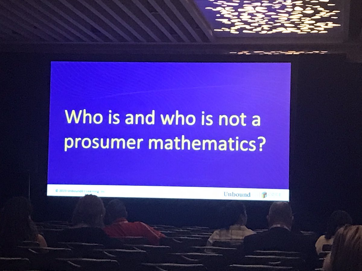 ErinNull1's tweet image. Love @lacrob reframing of students as “prosumers of math” (thinkers, doers, creators of mathematical ideas) vs consumers of math (consuming only others’ ideas of math). #NCSMDC23