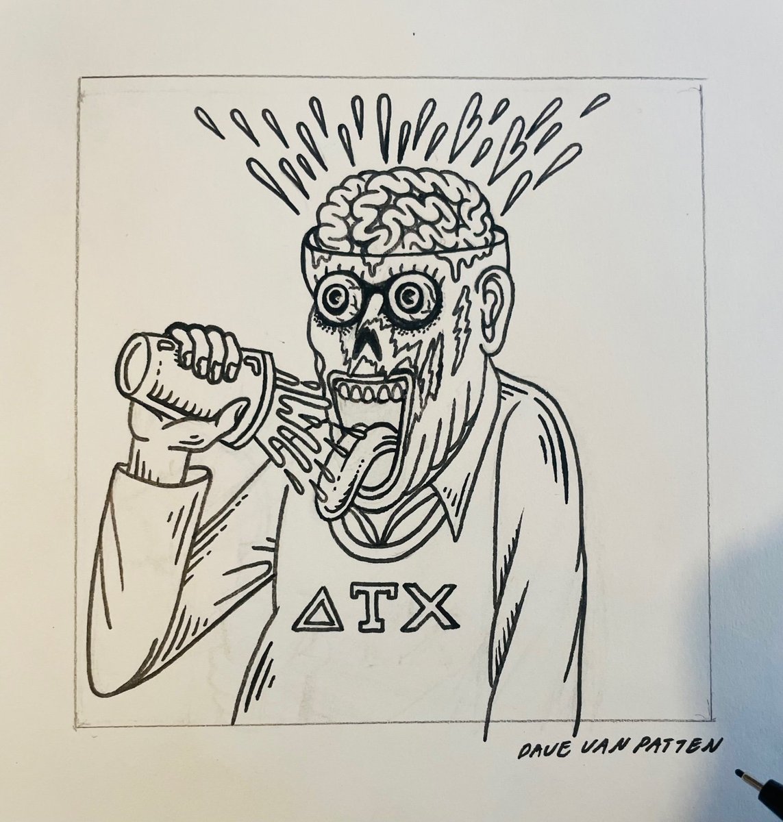 DeathWishNFT's tweet photo. Hey Detahfam!

This weekend, out homie @dave_van_patten has a Monster Party mint featured on the front page of @opensea with an upcoming Halloween reveal. 💀

So, we are giving away this super rare 1/1 illustration!

Like, Retweet, and comment your fave classic horror monster! https://t.co/HzEm75Ycsz