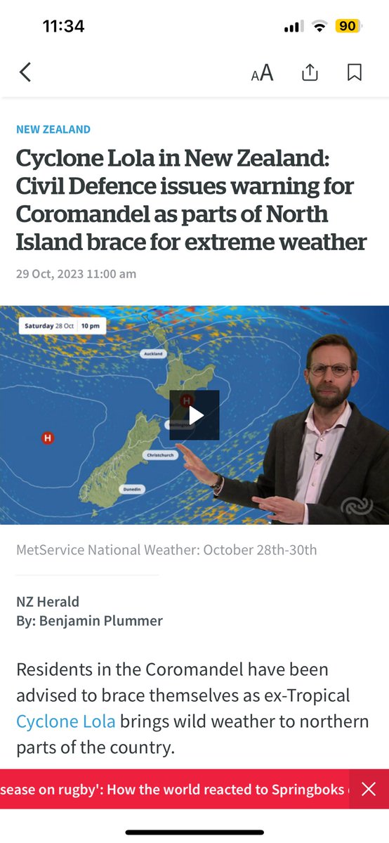 ⁦@nzherald⁩ ⁦@ShayneCurrieNZH⁩ ⁦@MetService⁩ ⁦@weatherbom⁩ ⁦@WeatherWatchNZ⁩ ⁦⁩ I find this kind of headline really alarmist. It’s a nasty storm but it is NOT Lola, though 1 of the ingredients of it is. This dilutes the power of real warnings