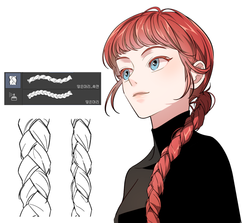 bottari_asset's tweet photo. 땋은머리 브러쉬 by (10cp) 키로대장장이
 https://t.co/2mwhCQ2vYx #clipstudio https://t.co/sOy74ZYQdI