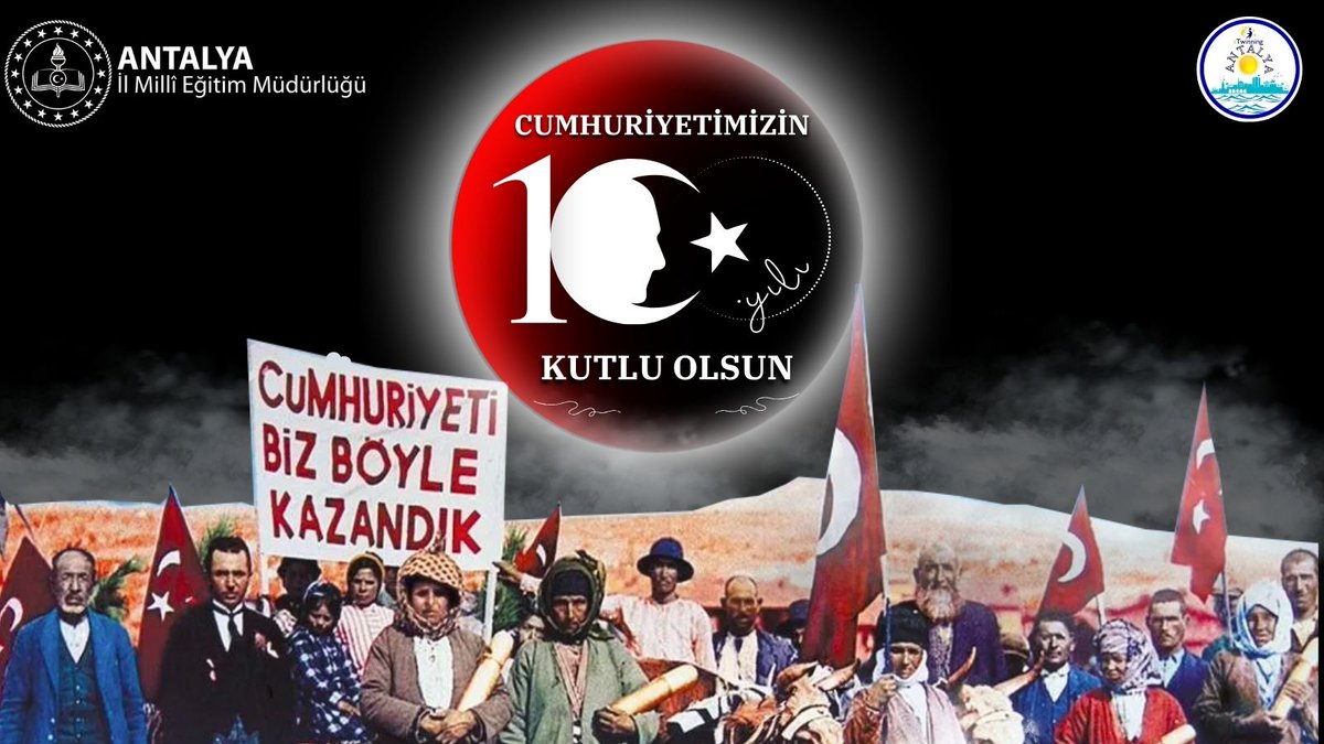 eTwinningAnt07's tweet photo. 🇹🇷Ulu Önder Mustafa Kemal Atatürk ile birlikte büyük Türk ulusunun kurduğu Türkiye Cumhuriyeti'nin 100. yıl dönümünün heyecanını ve gururunu yaşamaktayız.Zaferlerle kurduğumuz Cumhuriyeti kalbimize yazdık.Yaşasın Cumhuriyet.🇹🇷 https://t.co/ByPLUIO1jG