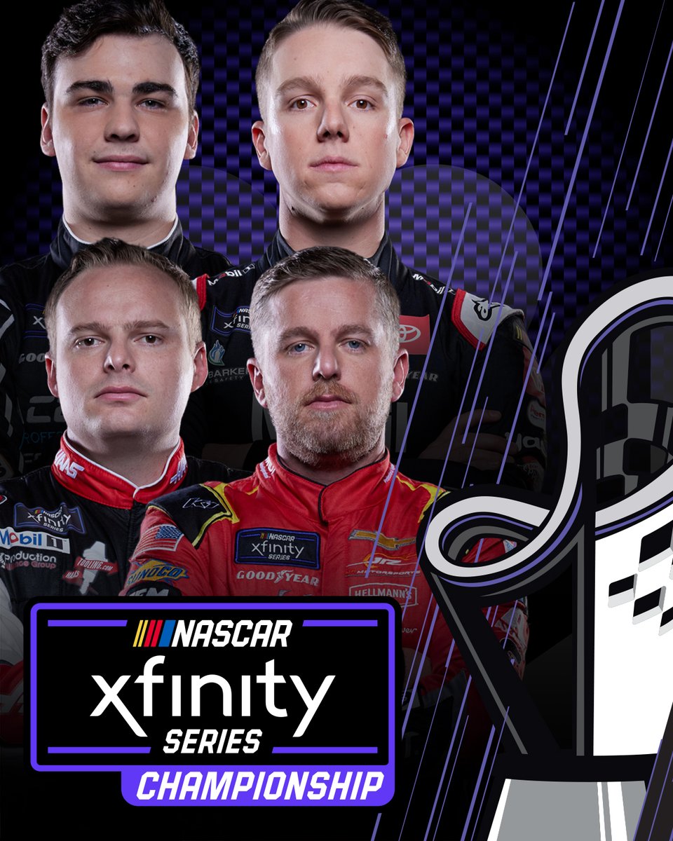 REPOST if your favorite <a href="/XfinityRacing/">Xfinity Racing</a> driver has advanced to the Championship 4!

<a href="/sam_mayer_/">Sam Mayer</a>, <a href="/J_Allgaier/">Justin Allgaier</a>, <a href="/JHNemechek/">John Hunter Nemechek</a> and <a href="/ColeCuster/">Cole Custer</a> will race for the title!