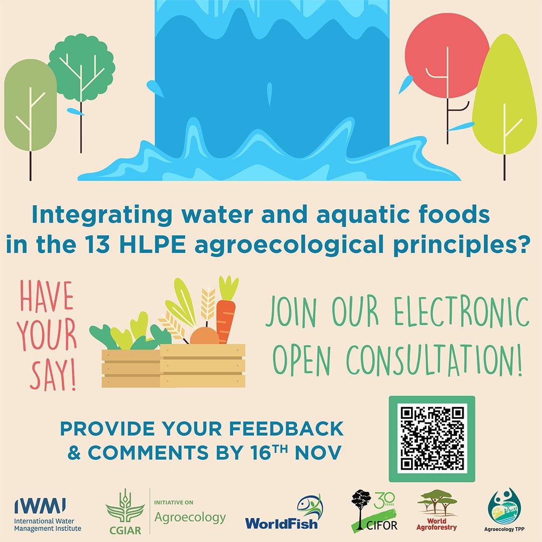 #Agroecology plays a vital role in reshaping our food systems, yet references to water and aquatic foods are often scarce.

Should these references be made more explicit in the HLPE agroecological principles?

Share your thoughts: ↪️ bit.ly/3PYZott

#Trees4Resilience