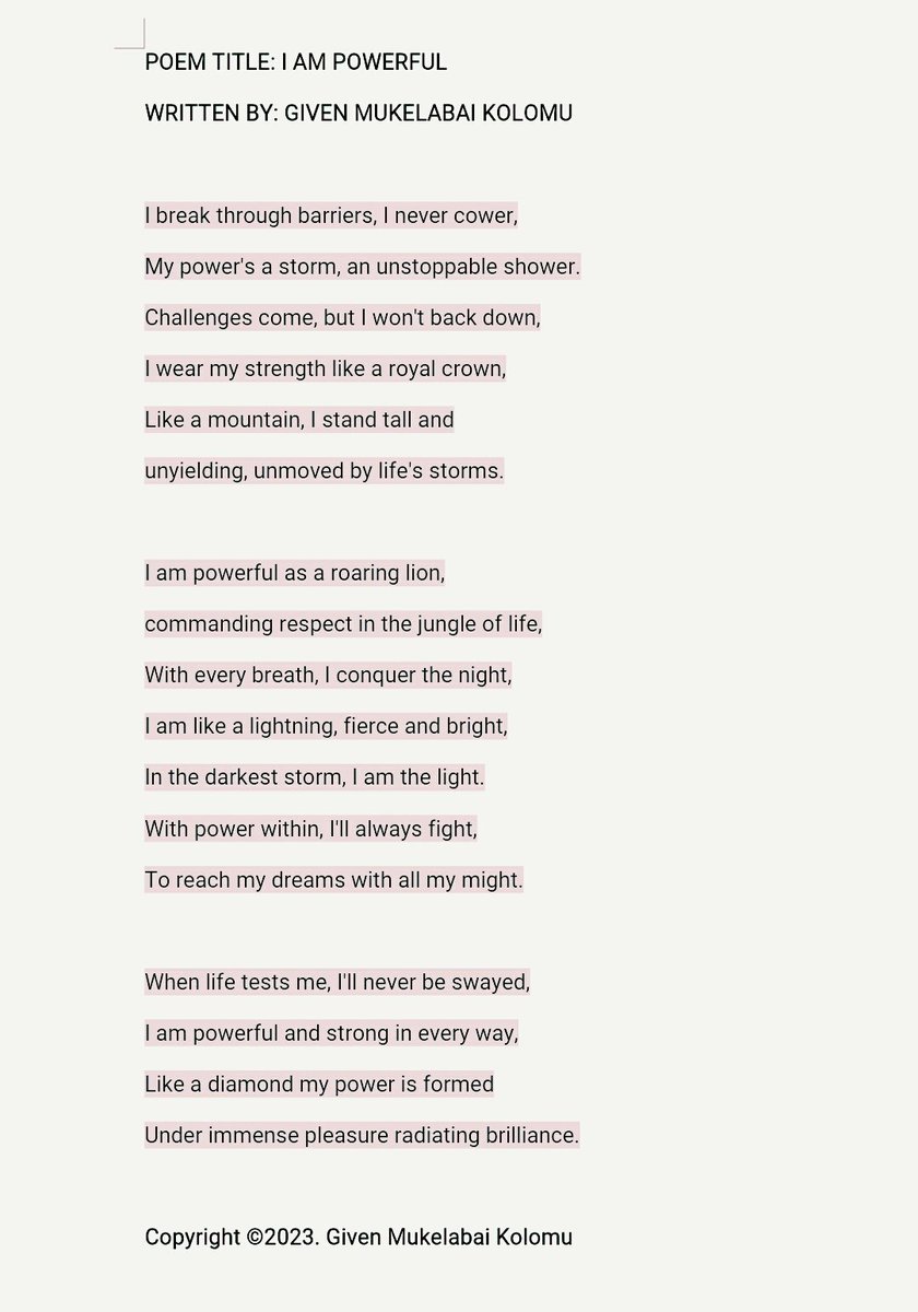 GKolomu's tweet photo. @RealisticPoetry I am powerful 🇿🇲 https://t.co/kD2tp75QHs