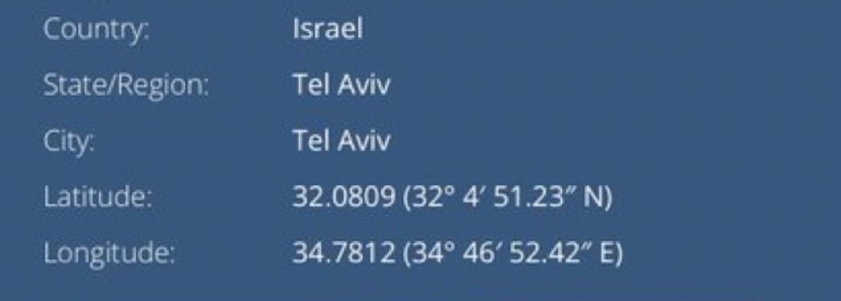 #تمرة💢|| المدعو فادي ليس سعودي🇸🇦وليس في جدة وإنما يغرد من تل ابيب في إسرائيل جنوب حيفا وجواله ايفون اسود و إحداثيات 
الموقع: ( 34.46.52.42E ) 

-📌: فادي مثله مثل كثير من الحسابات التي تدعي إنها داخل المملكة بينما هي من إسرائيل او إيران وجميعهم هدفهم واحد هو : المملكة العربية