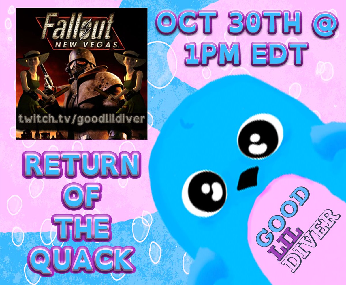 GoodLilDiver's tweet photo. a short MONTH later.... the quack is back. join the waddle again on Monday (10/30 at 1PM EDT)

#streamer #twitch #twitchaffiliate #twitchaffiliatestreamer #bisexual #genderqueer #nonbinary #queer #pansexual #queertiktok #queertok #lgbtqia #lgbt #lgbtqiaplus #lgbtq #gaming #fyp https://t.co/8hCQggHVWk